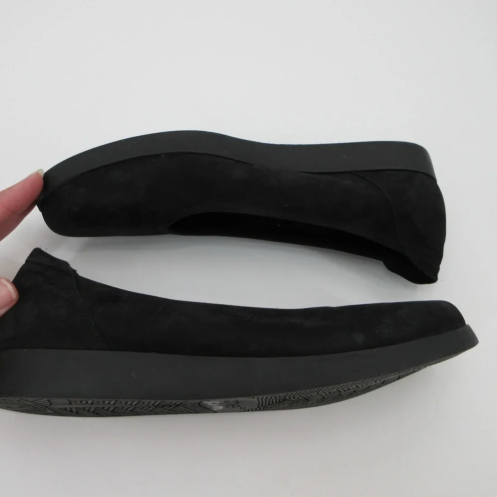 Arche Black Sz 11 Nubuck Leather Flats Round Toe Slip On Shoes Made in France